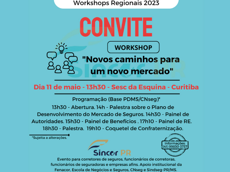 Convite Workshop Sincor PR